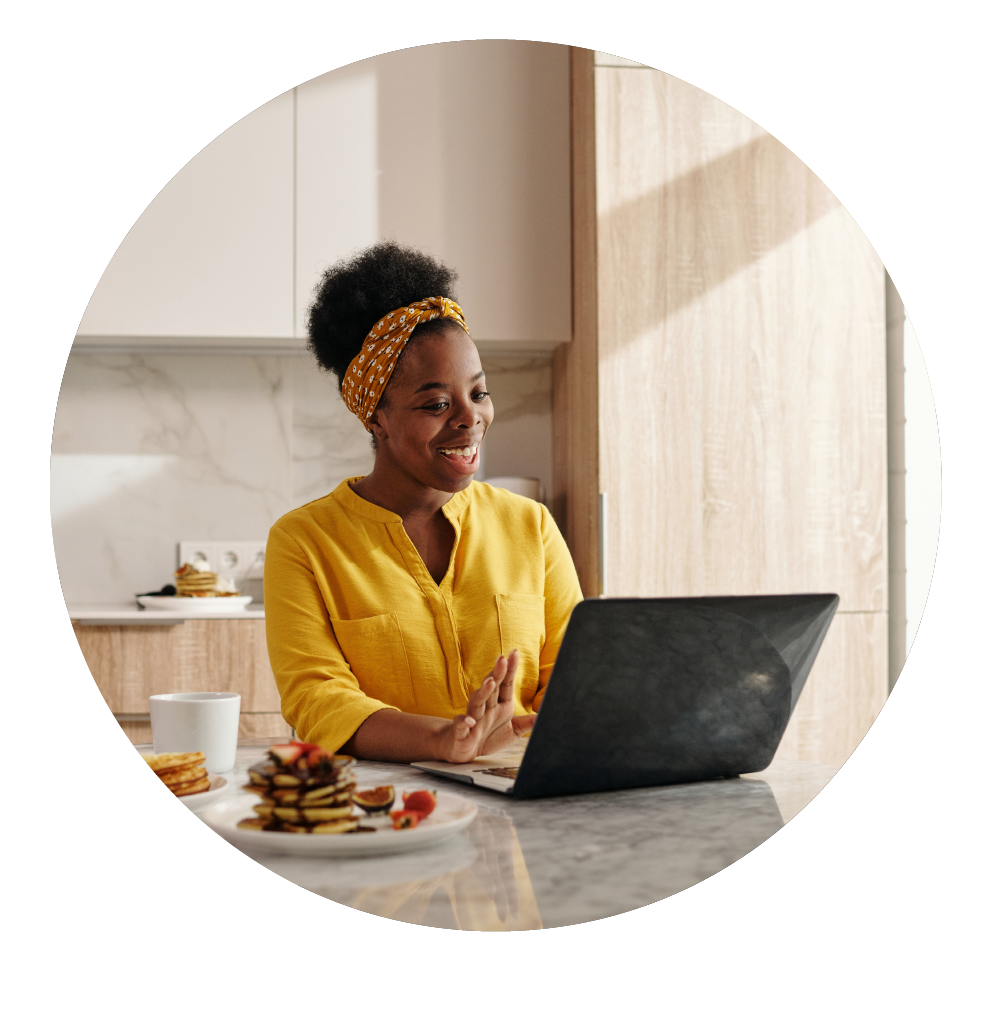 Woman on laptop - self employed pensions